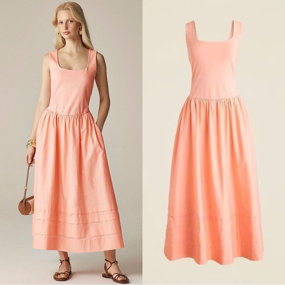 NWT J CREW Drop-waist mixy dress in Blushed Coral Pink